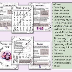 Divination Bundle Book of Shadows Pages Tarot, Scrying, Pendulums ...
