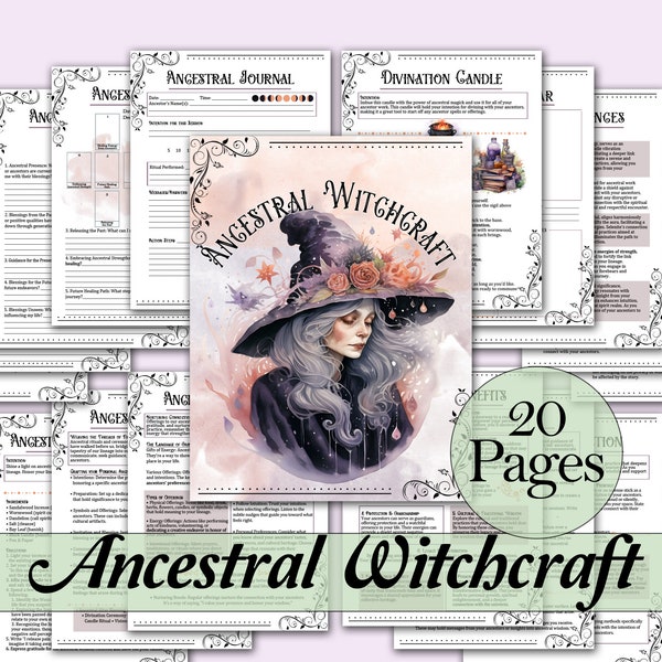 Ancestral Witchcraft Bundle | Guide, Healing Rituals, Tarot, and more! - Printable Pages