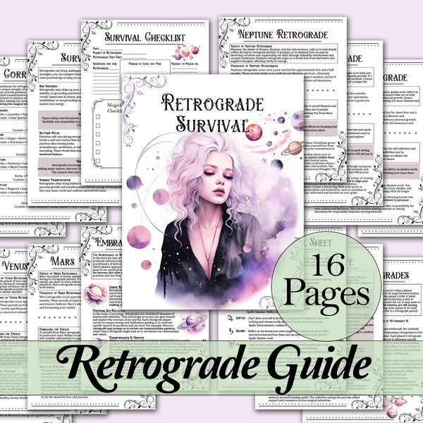 Retrograde Survival Guide | Survival Tips, Correspondences, and More! - Printable Pages