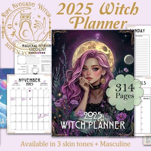 Heksenplanner 2025 | Maandelijks, wekelijks, dagelijks, maanfasen, sabbats, astrologie, gewoonte-trackers, financiële planners en meer! - Printbare pagina's