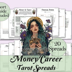 Diário de Tarot de Dinheiro + Guia | 20 Tarots de Dinheiro e Sucesso na Carreira - Páginas para Imprimir
