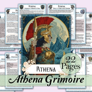 Paquete del Libro de las Sombras de Atenea: hechizos, rituales, tiradas de tarot, correspondencias, indicaciones para el diario y mucho más - Páginas imprimibles