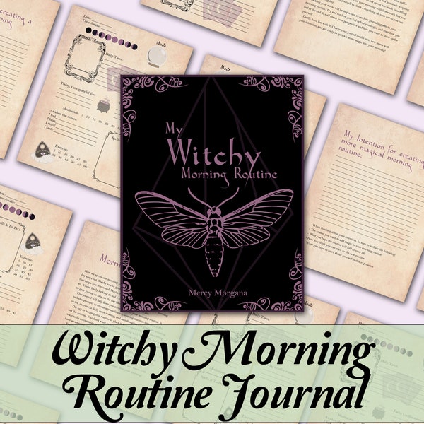 Witchy Morning Routine Journal | Daily Tarot, Meditation, manifestation, and More! - Printable Pages - Dark Edition