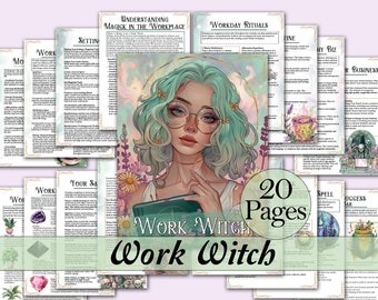 Work Witch Bundle | Guide to Magick in the Workplace, Spells, Rituals, Routines, Tarot, Journal Prompts, and More! - Printable Pages