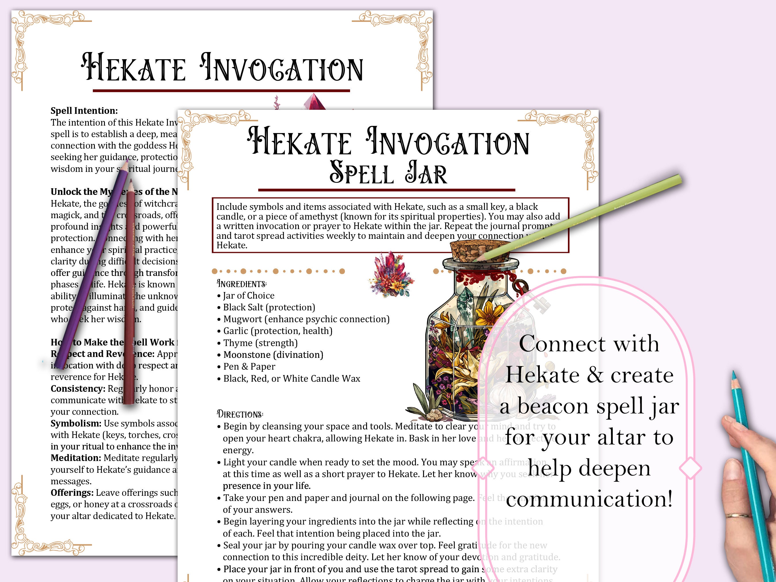 Hekate Invocation Spell Kit | Spell Jar Recipe, Guide, Affirmations ...