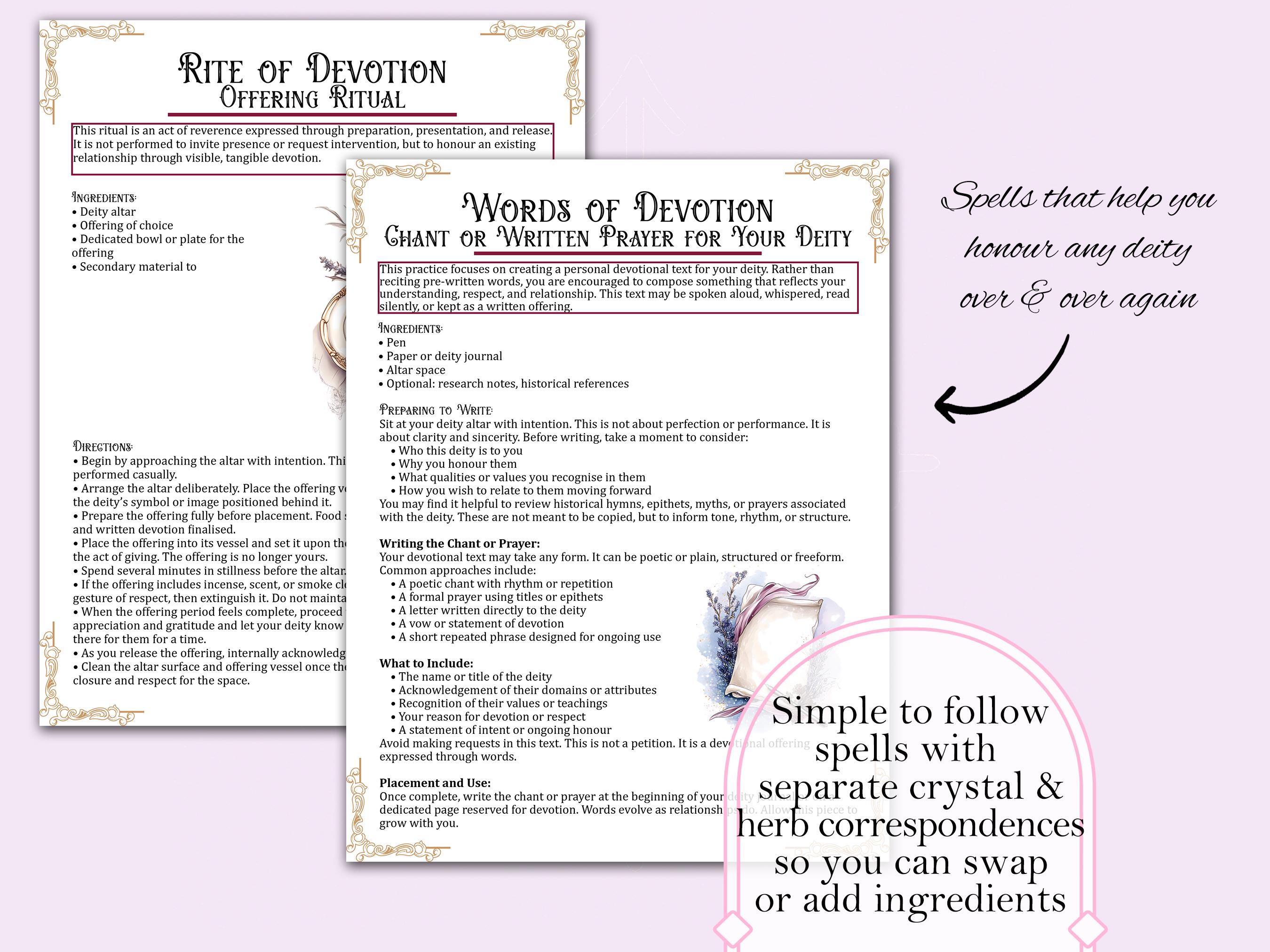Deity Spellbook | Book of Shadows, 10 Spells for Deity Devotion ...