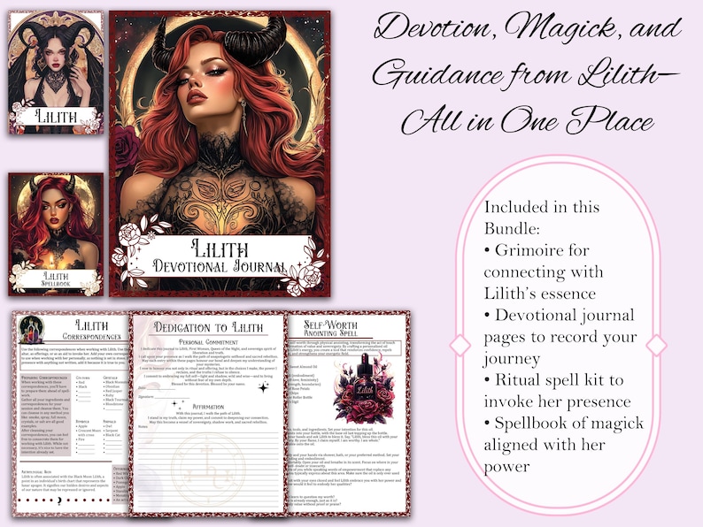 Lilith Bundle Complete Lilith Book of Shadows Bundle | Spells, Ritual, Shadow Work ...