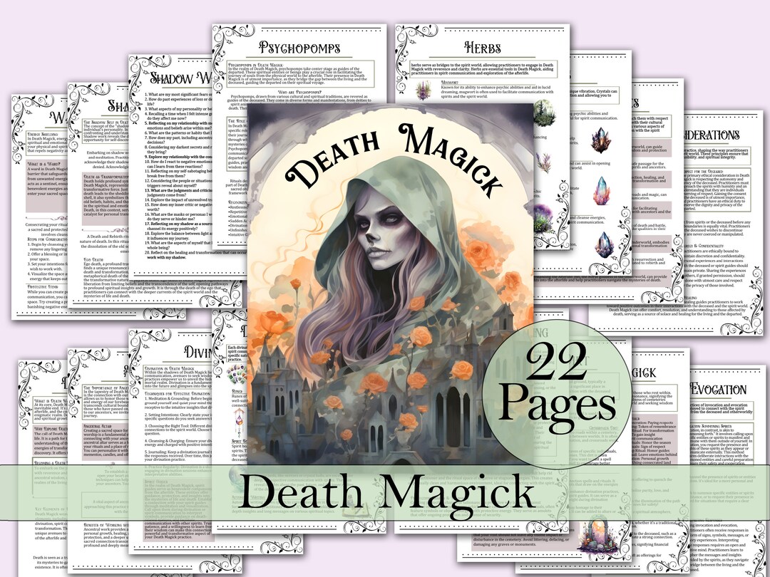 Death Magick Book of Shadows Bundle Divination, Shadow Work, Rituals ...