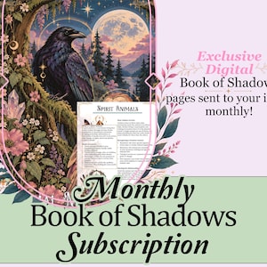 Assinatura Mensal do Livro das Sombras | Pacote por Tempo Limitado, Feitiços, Tarô, Sugestões para Diário, Pacote Extra de Baralho de Oráculo e Mais! - Páginas para Imprimir