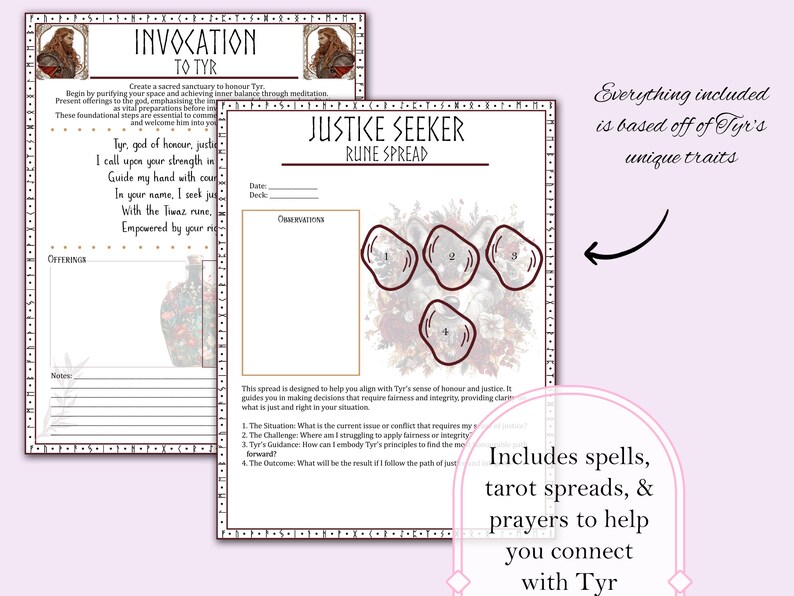 Tyr Book of Shadows Bundle | Norse God of War, Law, & Justice | Spells ...