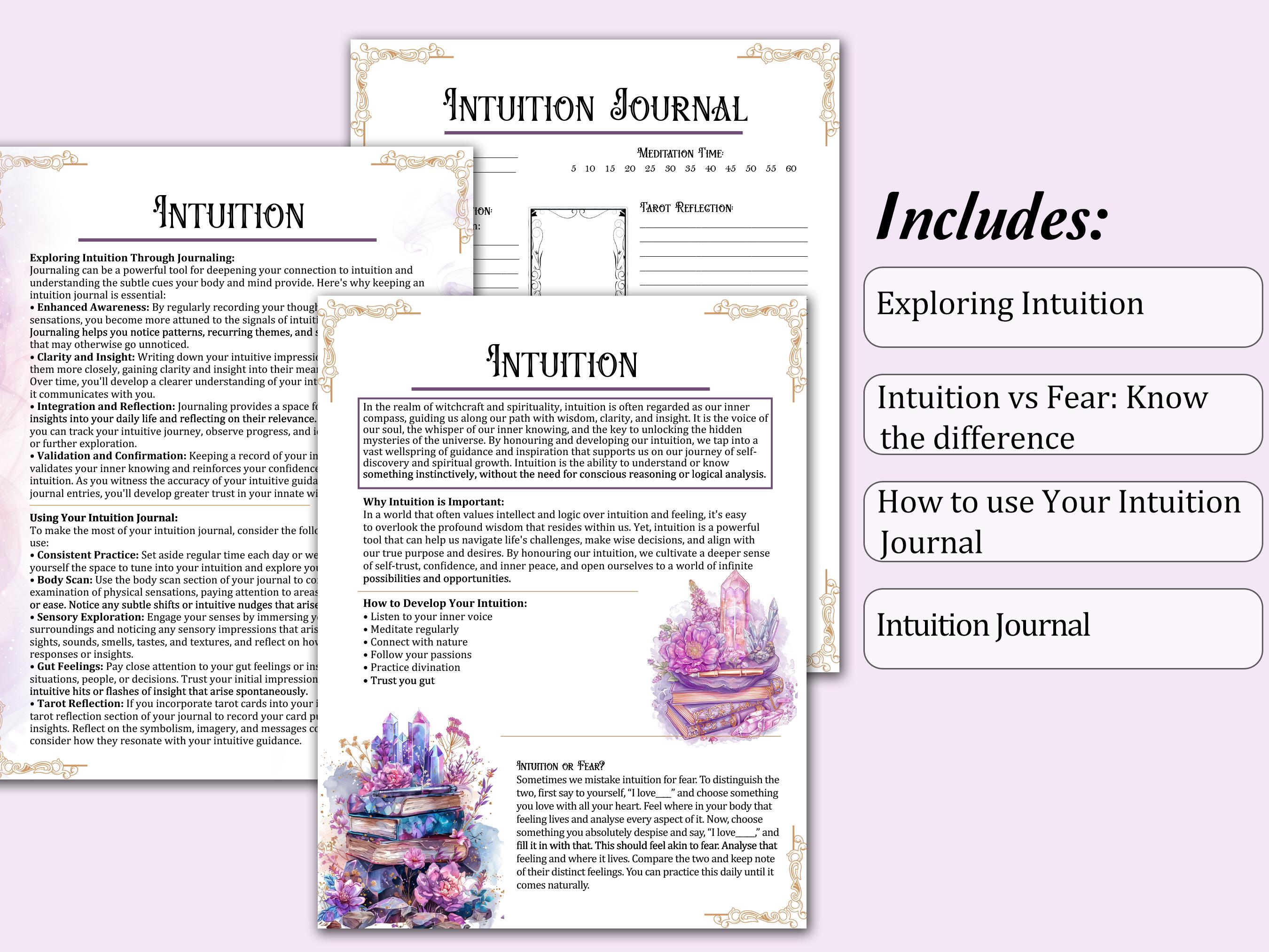 Intuition Guide and Worksheet | Learn How to Develop and Work With Your ...