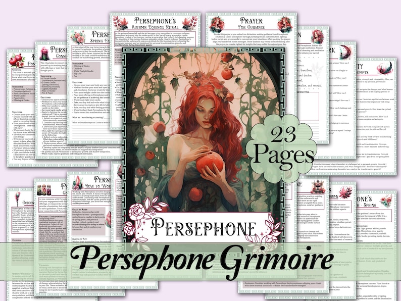 Persephone Book of Shadows Bundle | Rituals, Tarot Spreads, Correspondences, and more! - Printable Pages
