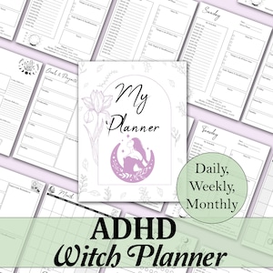 ADHD Witch Planner | Daily, Weekly, & Monthly - Printable Pages