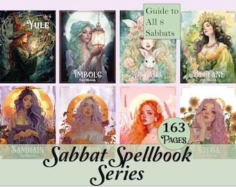 Sabbat Spellbook & Guide Mega Bundle | All 8 Sabbats | Correspondences, Deities, Spells, Rituals, Tarot, and More! - Printable Pages