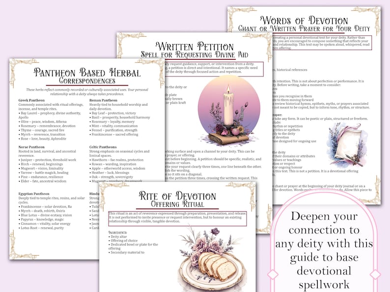 Deity Spellbook | Book of Shadows, 10 Spells for Deity Devotion ...