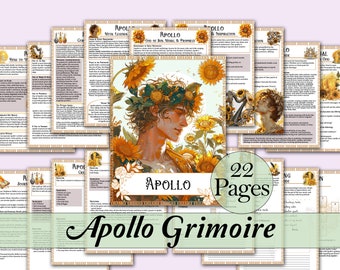 Apollo Book of Shadows Bundle | Rituals, Tarot Spreads, History, Spells, Correspondences, Journal Prompts, and more! - Printable Pages