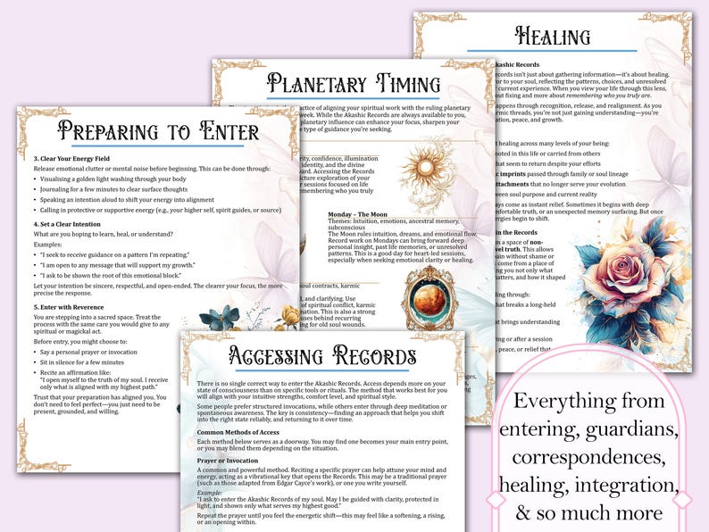 Everything from
entering, guardians,
correspondences,
healing, integration,
& so much more