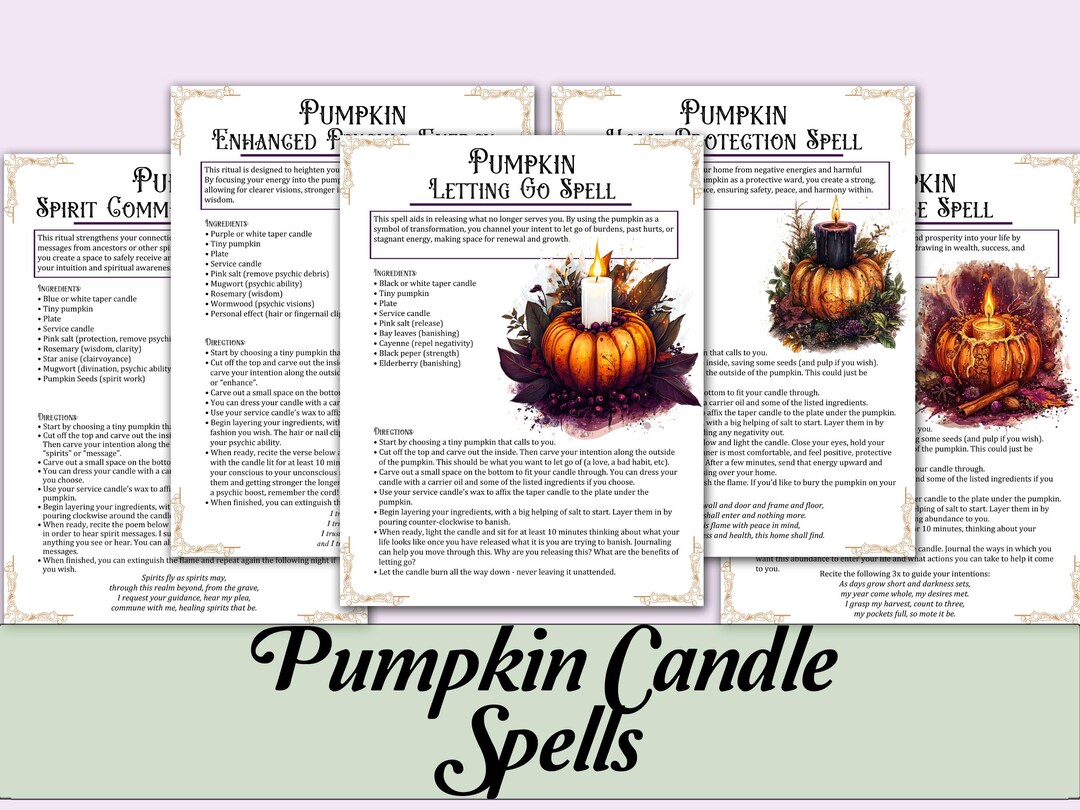 Samhain Pumpkin Candle Spells | 5 Rituals | Abundance, Spirit ...