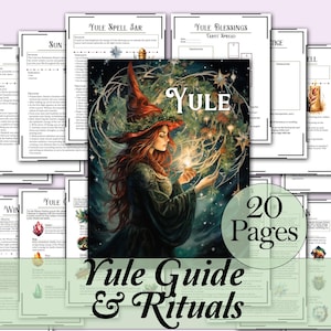 Yule Sabbat Guide & Ritual Bundle | Correspondences, Spells, Tarot, and More! - Printable Pages