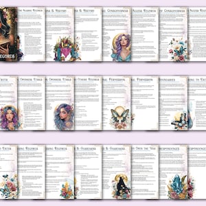 以下が含まれることがあります： 「AKASHIC RECORDS」というタイトルのイラスト入りカードのセット。カードには、女性、蝶、花、テキストの画像が使用されています。カラーパレットには、青、紫、金が含まれています。
