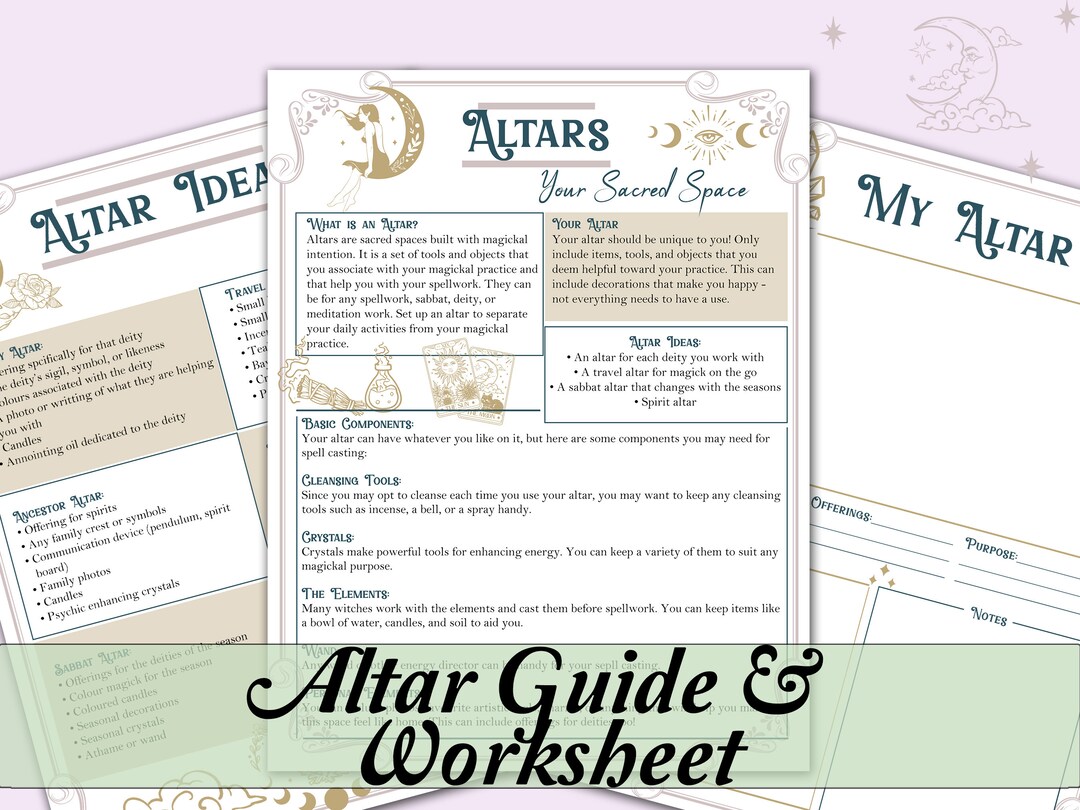 Altars Guide &amp; Worksheet | Printable Pages - Etsy