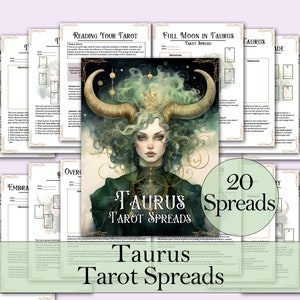 Diário de Tarot de Touro + Guia | 20 Tarots para Aterrar sua Força Interior - Páginas para Imprimir