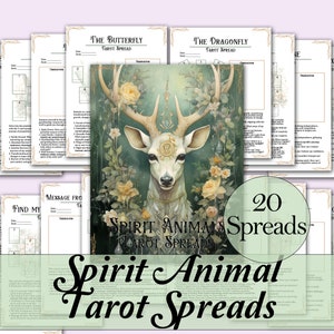 Spirit Animals Tarot Spread Journal + Guide | 20 Tarot Spreads to Connect With the Spirits of Nature - Printable Pages