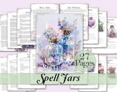 Spell Jar Guide | 20 Spell Jar Recipes & Guide for Building, Charging, and Disposal | Includes Blank Grimoire Page - Printable Pages