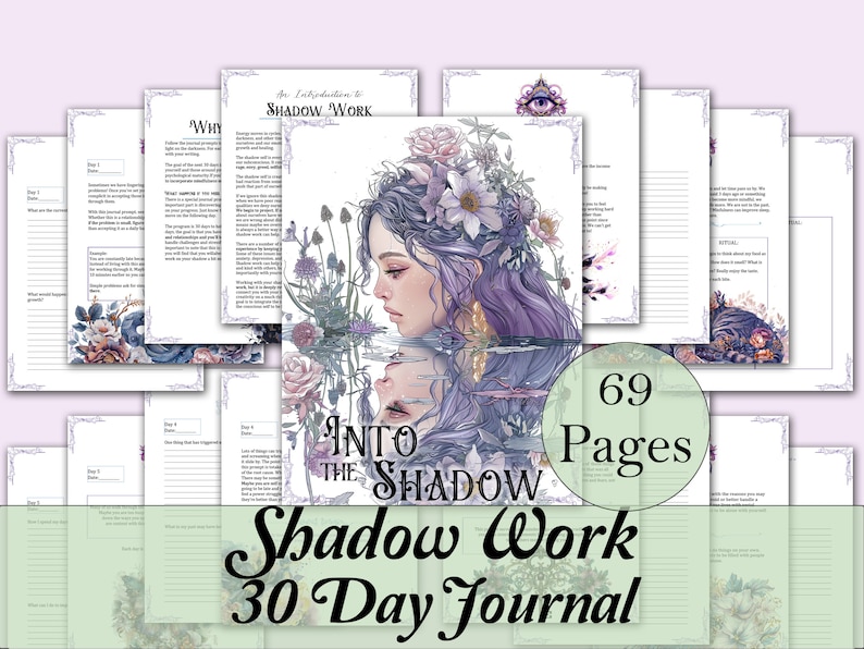 30 Day Shadow Work Journal Program | Into the Shadow - 69 Printable Pages