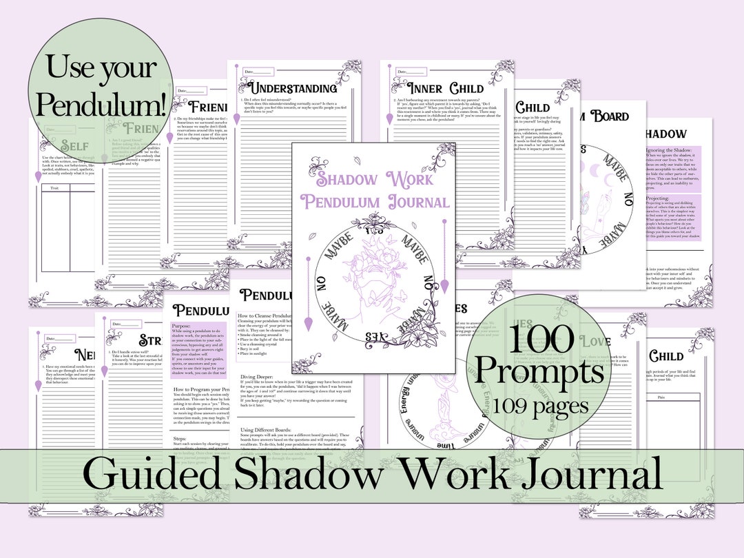Shadow Work Pendulum Journal and Guide | 109 Pages With 100 Prompts ...