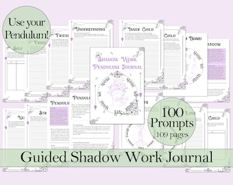 Shadow Work Pendulum Journal and Guide | 109 Pages with 100 Prompts - Printable Pages