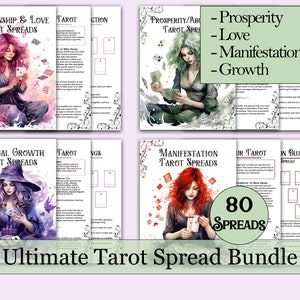 Ultimate Tarot Spread Bundle Vol. 2 + Journal & Guide | 80 Spreads For Prosperity, Love, Manifestation, and Growth - Printable Pages