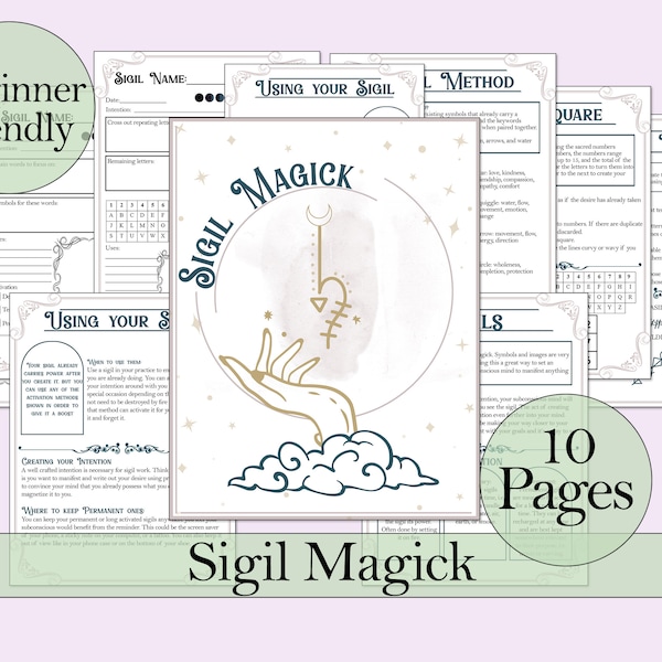 Sigil Magick Guide & Worksheets | Printable Book of Shadows Pages