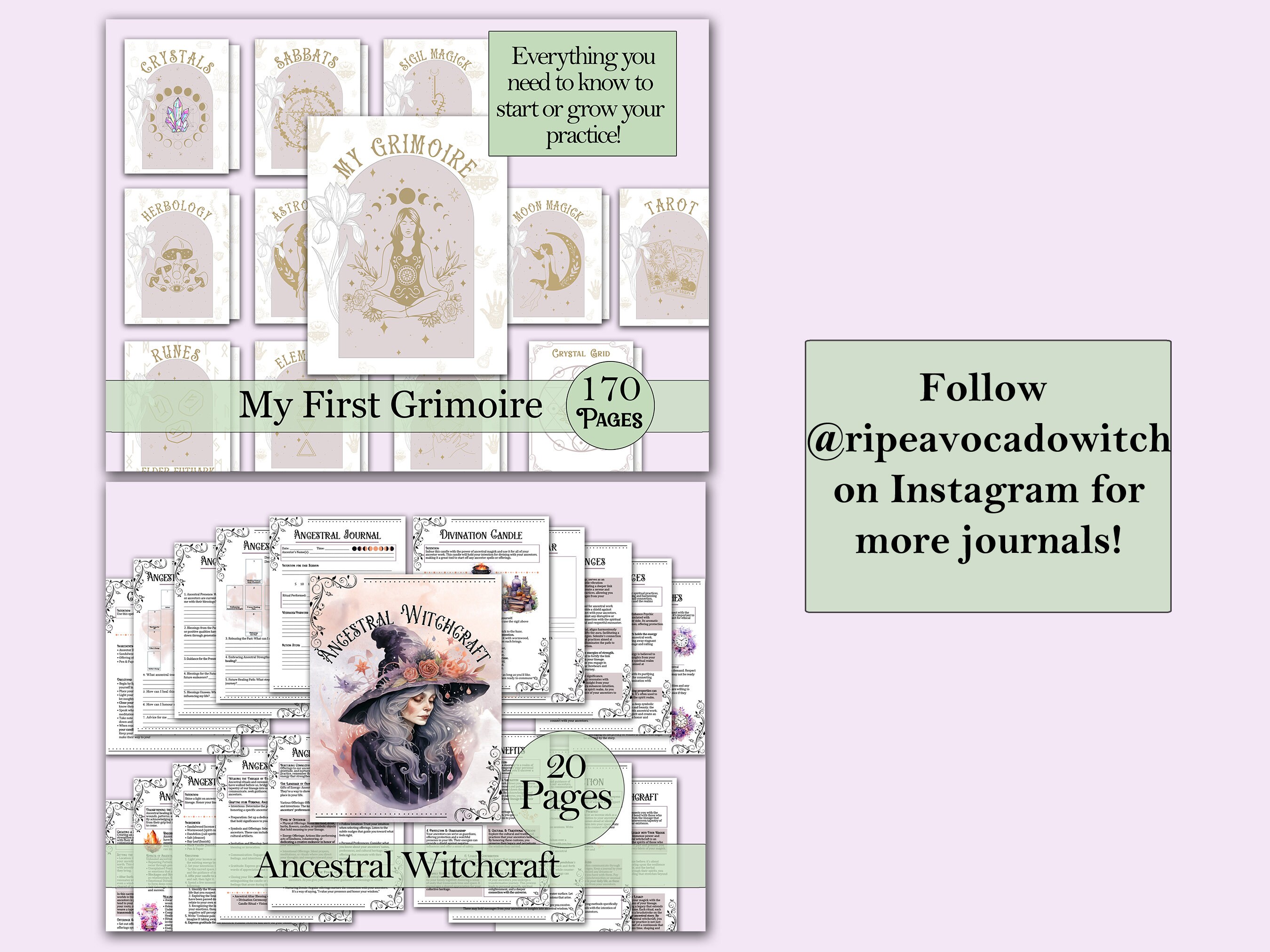 Divination Bundle Book of Shadows Pages Tarot Scrying - Etsy