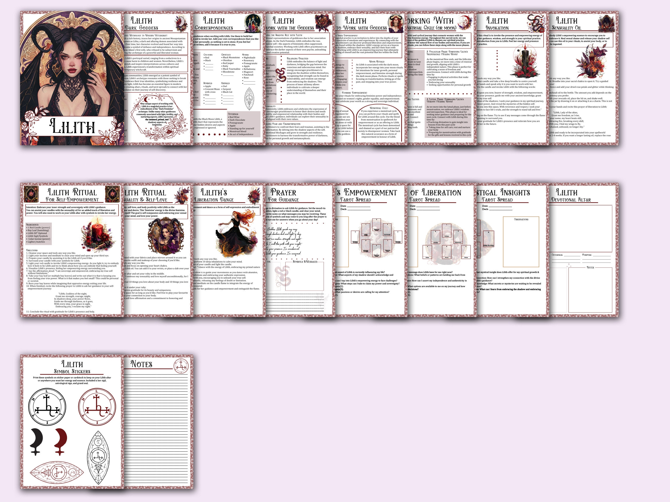 Lilith Bundle Lilith Book of Shadows Bundle | Spells, Rituals, Tarot Spreads ...