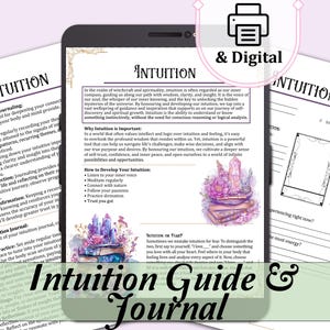 Intuition, Anleitung und Arbeitsblatt | Lerne, wie du dich weiterentwickeln und mit deiner inneren Stimme arbeiten kannst - Printable Pages
