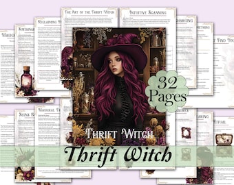 Thrift Witch Bundle | Guide for Sustainable Magick, Spells, Correspondences, Rituals, Tarot, Journal Prompts + More! - Printable Pages