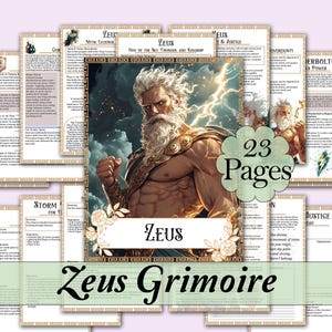 Zeus Book of Shadows Bundle | Greek God of Thunder | Rituals, Prayers, Tarot Spreads, Correspondences, and more! - Printable Pages