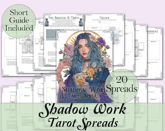 Schattenarbeit Tarot Legung Journal + Anleitung | 20 Tarot-Karten zur Selbstreflexion - Printable Seiten