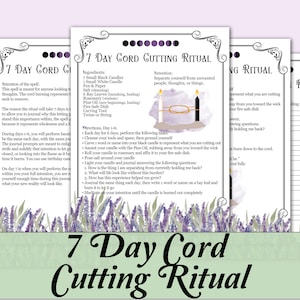 7 Day Cord Cutting Ritual & Journal Pages | Candle Spell For Letting Go - Printable Pages