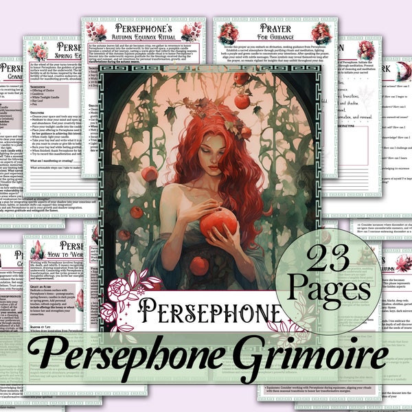 Lot Livre des ombres Perséphone | Rituels, jeux de tarots, correspondances et plus encore ! - Pages imprimables