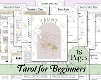 Tarot For Beginners Guide & Cheat Sheet | Cleansing, Reading, Sample Questions, Spreads, and More! - Printable Pages