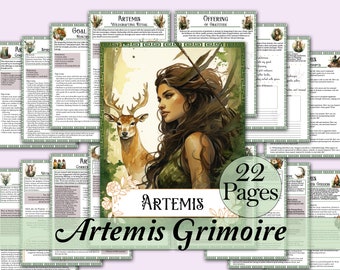 Pakiet Artemis Book of Shadows | Rytuały, rozkłady Tarota, dzika przyroda i wiele więcej! - Strony do druku