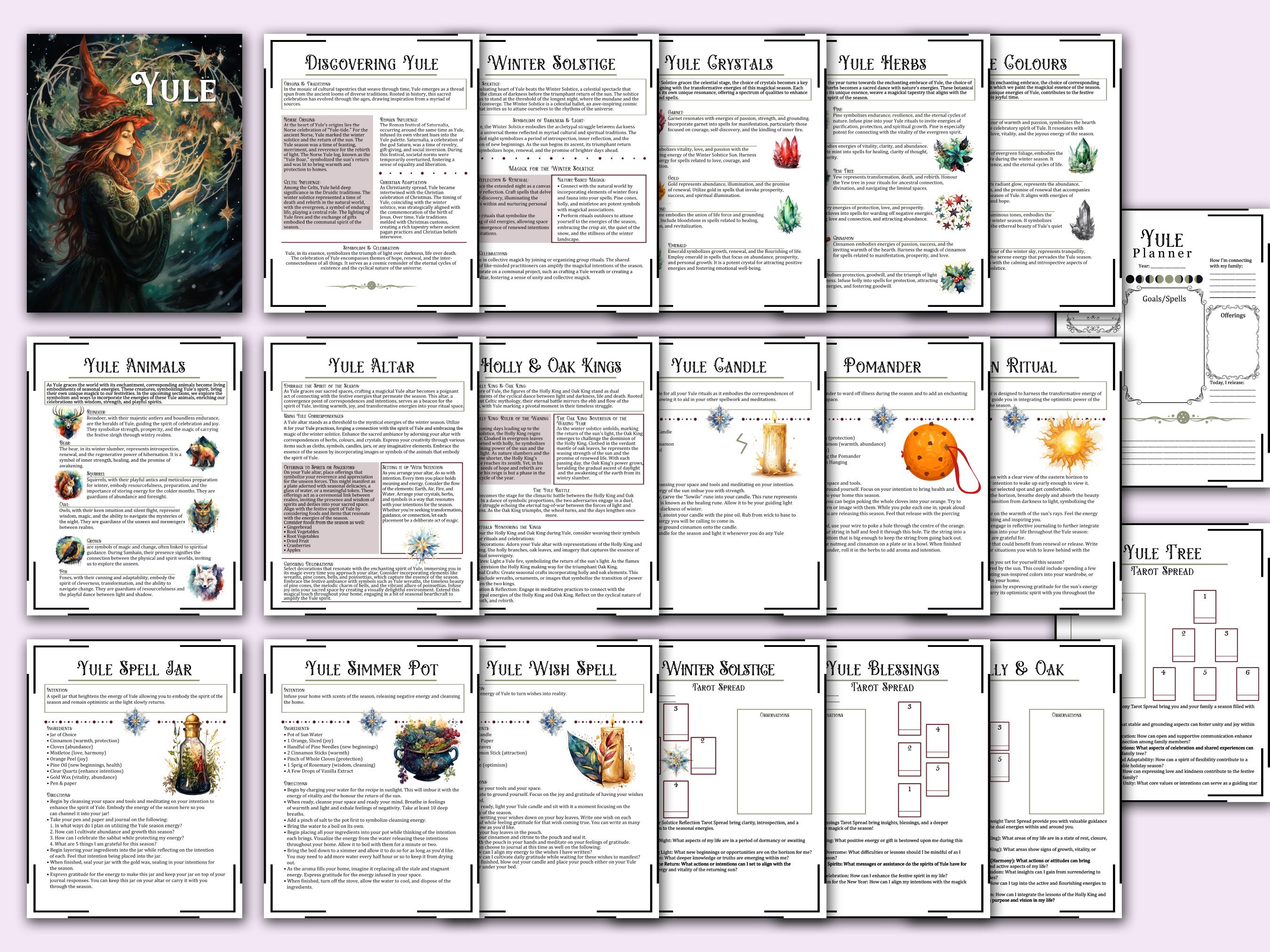 Yulet Bath Ritual Yule Sabbat Guide & Ritual Bundle | Correspondences, Spells, Tarot, and ...