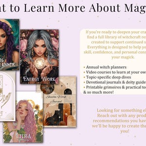 My First Grimoire | Complete Digital Book of Shadows, Divination, Spellwork, Beginner Friendly - Printable Pages & Hyperlinked image 11