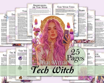 Tech Witch Bundle | Guide to Digital Witchcraft, Spells, Rituals, Tech Tools, Journal Prompts, Phone Wallpapers, and More! - Printable Pages