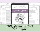 200 Shadow Work Prompts | Shadow Work Basics & Prompts for 10 Categories | Digital Shadow Work Workbook for Beginners - Printable PDF Pages