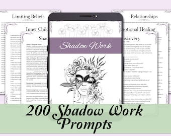 200 Anweisungen zur Schattenarbeit | Shadow Work Basics & Prompts für 10 Kategorien | Digitale Schattenarbeit für Anfänger - Druckbare PDF-Seiten