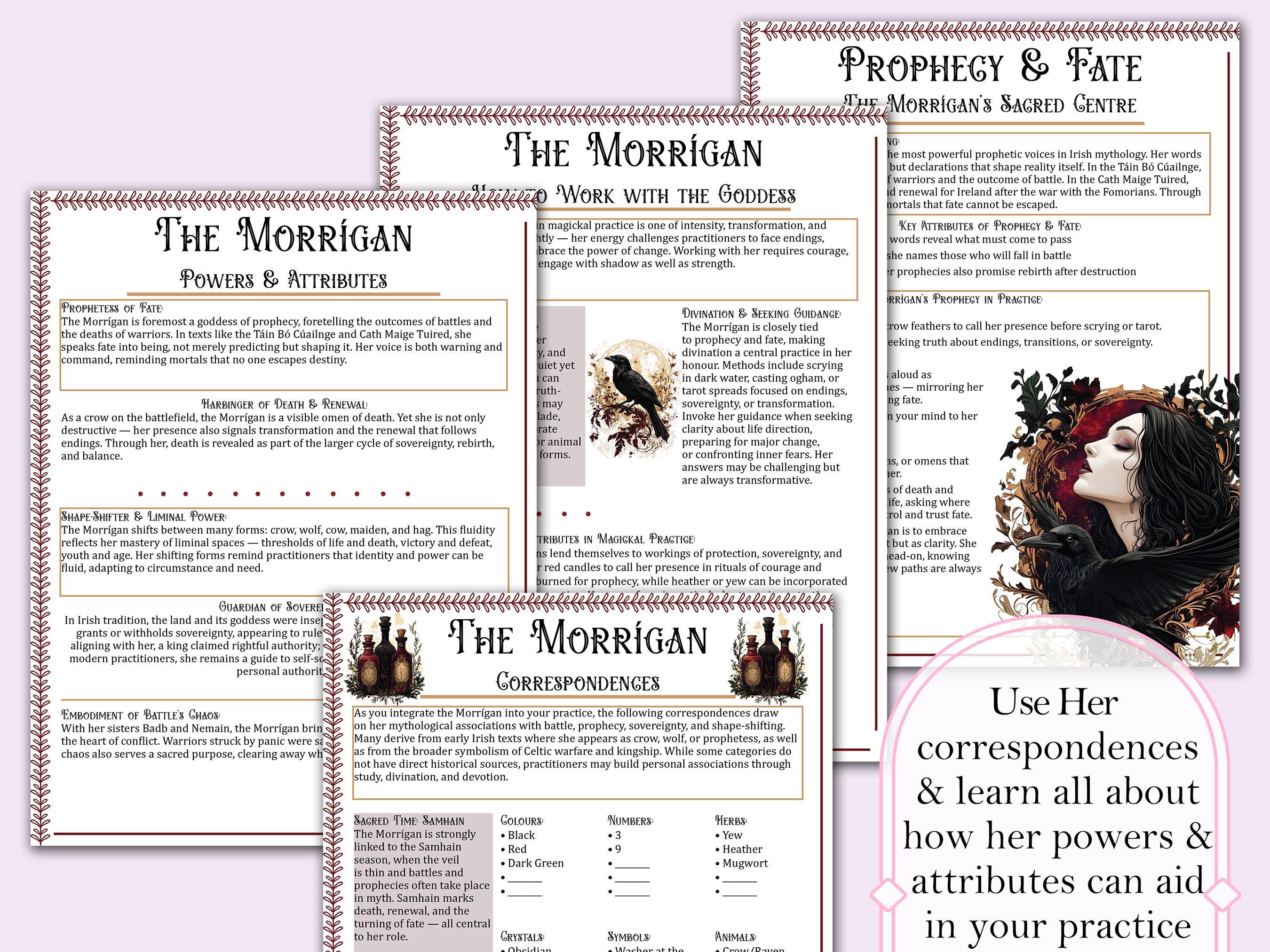 The Morrigan Book of Shadows Bundle | Celtic Goddess of War, Fate ...