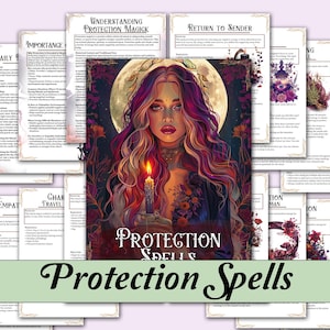 Protection Spells | 15 Spells for Personal, Home, & Psychic Shielding, Evil Eye, Warding, Black Salt Recipe, and More! - Printable Pages